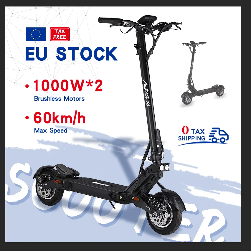 10 Inch Tire Using 52V 18.2AH Dropshipping Fast Foldable Electric Adult Scooter EU Stock