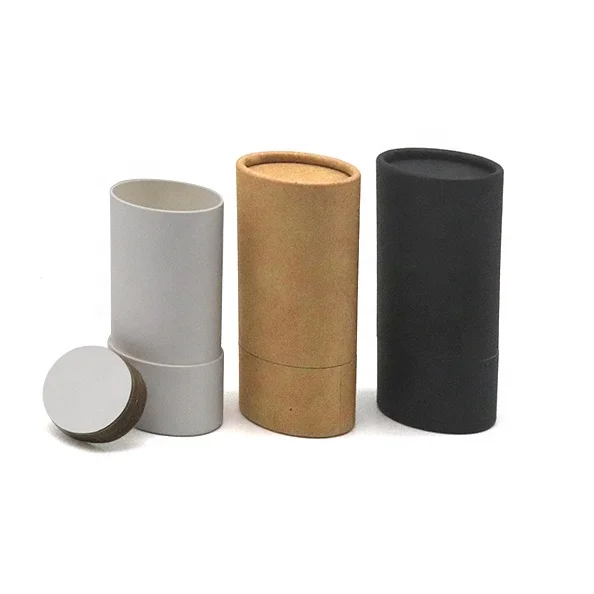 
Custom Biodegradable Cosmetic Deodorant Stick Containers Oval Kraft Paper Tube Packaging 
