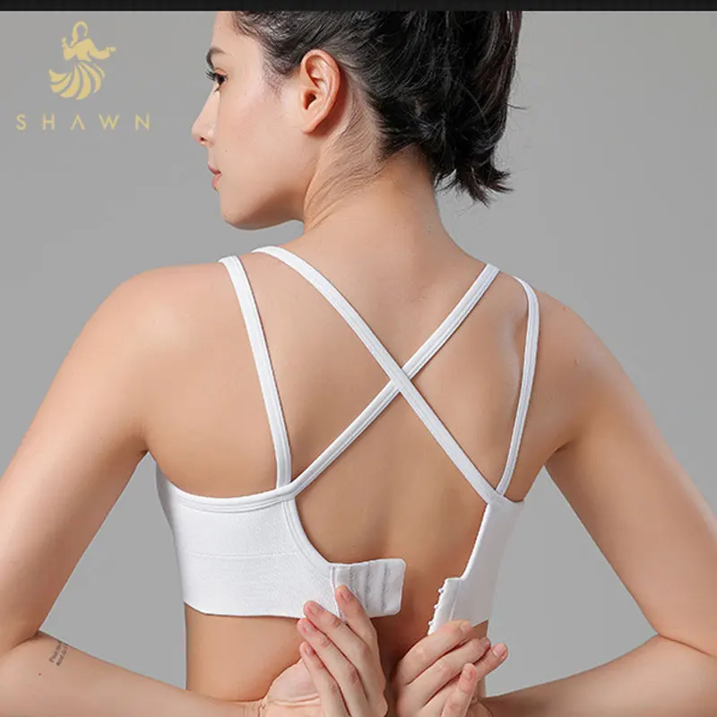 Super Stretchable Adjustable Straps Back Comfy Sports Gym Yoga Fitness Jogging  Zipper Sport Bra For Women