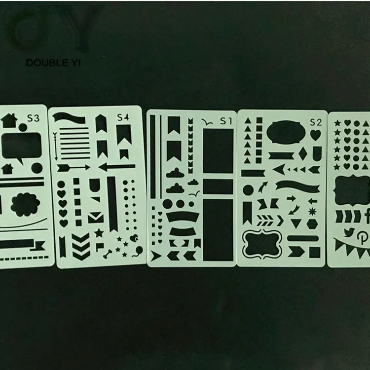 Painting template Hollow diy album lace ruler Hand copy newspaper hand drawing stencils