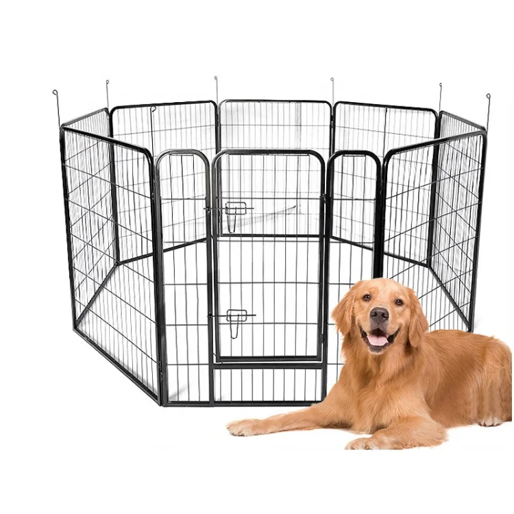 Eaynon Portable Outdoor Folding Wire Rabbit Run Pet Fence Dog Playpen For Camping