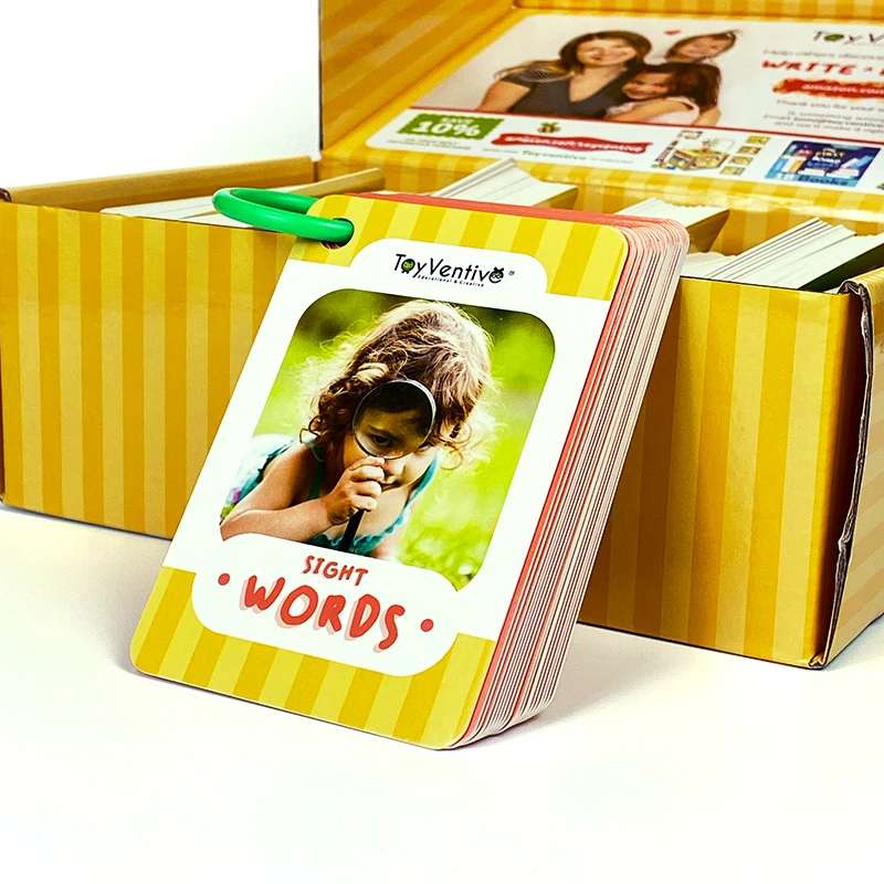 Custom Learning Intelligent Baby Children Printing English Alphabet Words Kids Cognitive Cards Educational Toddler Flash  Cards