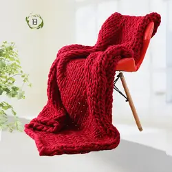 wholesale  chunky net tube knit throw weighted  blanket super soft woven blanket bohemian