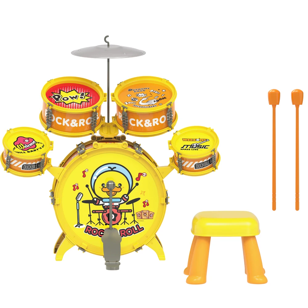 2024 Hot selling product indoor play realistic sounds big band musical instrument jazz drum toy for kids juguetes para los ninos