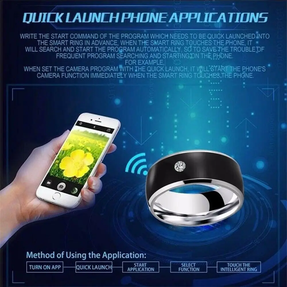 Newest smart ring nfc gold waterproof nfc smart ring for Android with functional couple stainless steel jewelry
