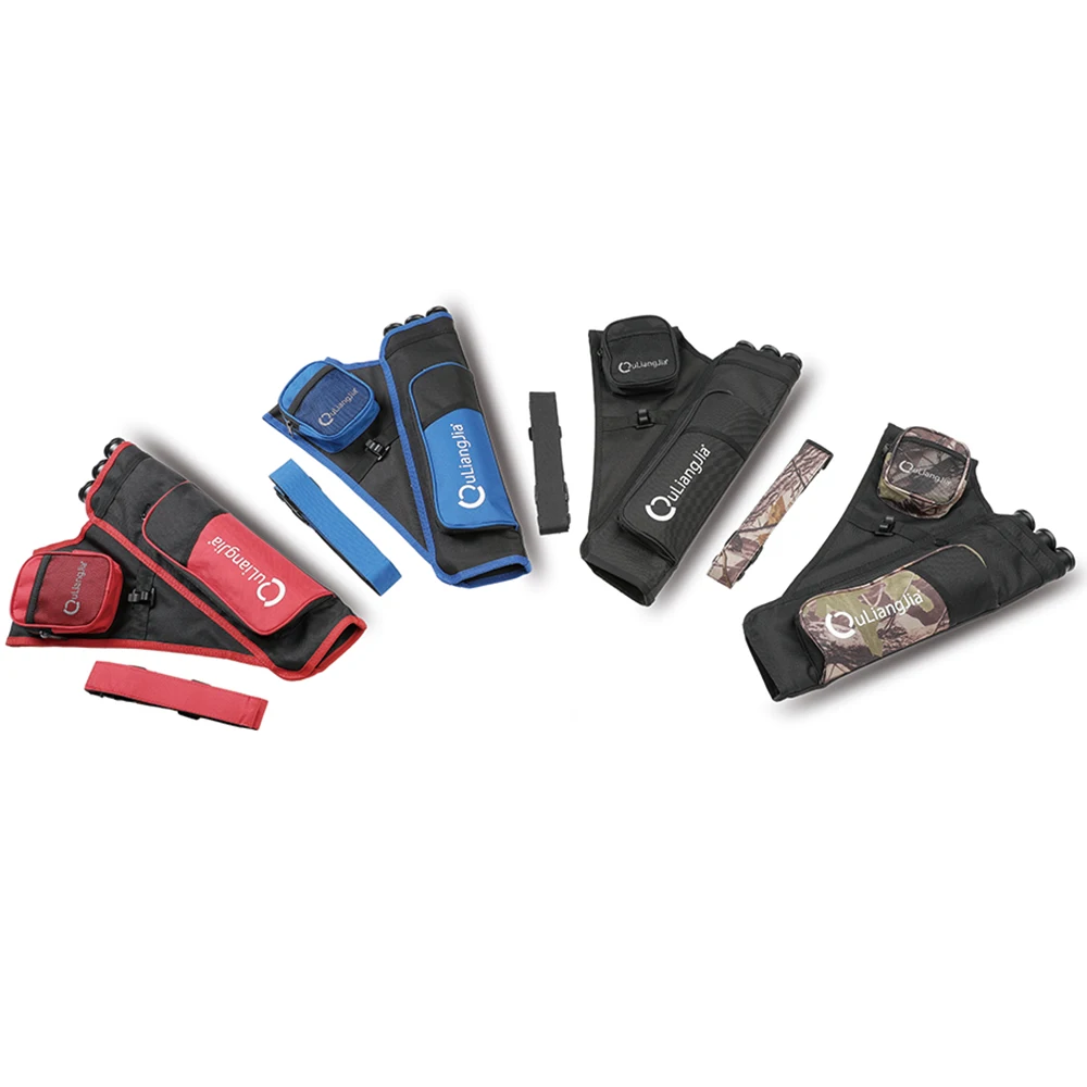 Ouliangjia Oxford Archery 3 Tube Hip Quiver Training Target Arrow Quiver with  Adjustable Belt for Shooting