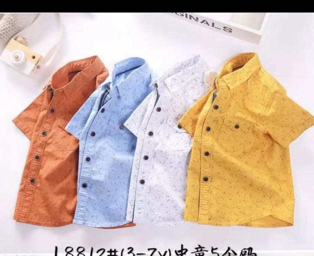 New Fashion Children Tops Casual Short  Sleeve Cotton Boys Plaid Shirt