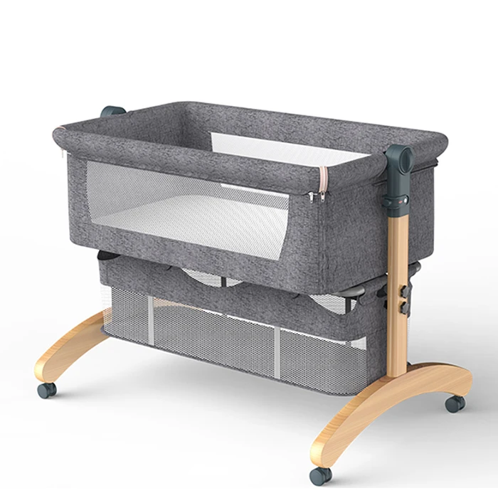 Высококачественная недорогая детская кроватка-качели, детская кроватка-качели из массива дерева