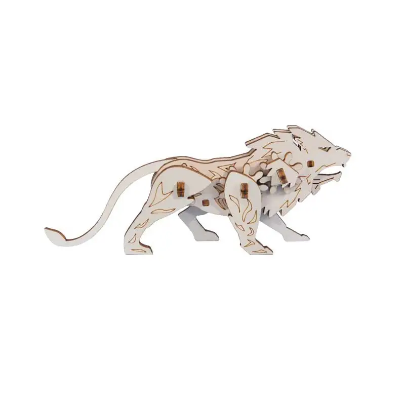 Laser Cut Animal Shaped 3D Wooden Puzzles for Kids Diy Assemble Crafts mechanical gears animal model kit Educational Toys