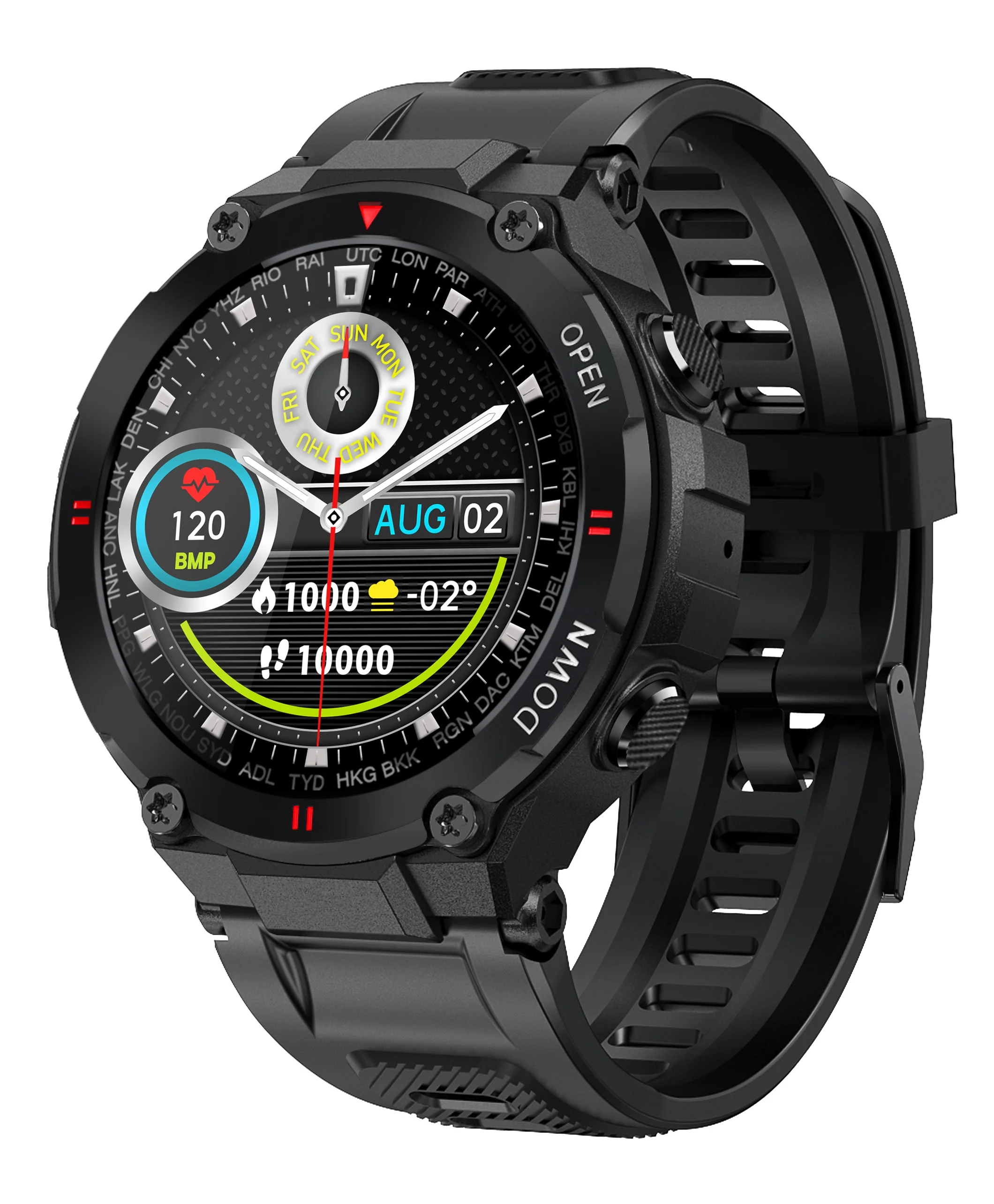 Latest Design 1.28 inch IPS screen 400mAh big battery,super long standby time K22 Outdoor smart watch