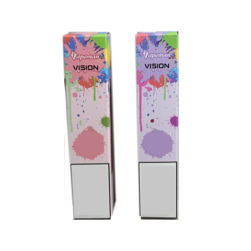 
OEM Electronic cigarette package Disposable vape pod Vapeman Vision vape kit custom logo printing box with vape atomizer 