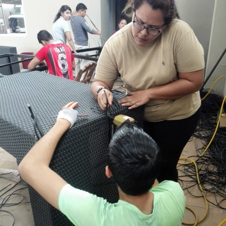 LTR Factory Set-Up Outdoor Rattan Furniture Production Training With Materials And Machines