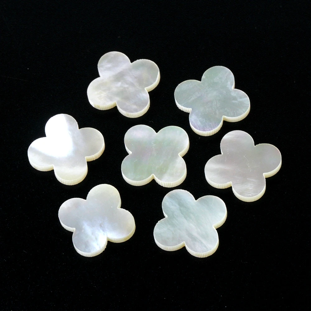 Wholesale Price Four Leaf Clovers/Mother of Pearl 4 Clover Beads/1mm Thickness Natural White Shell Clover Stone