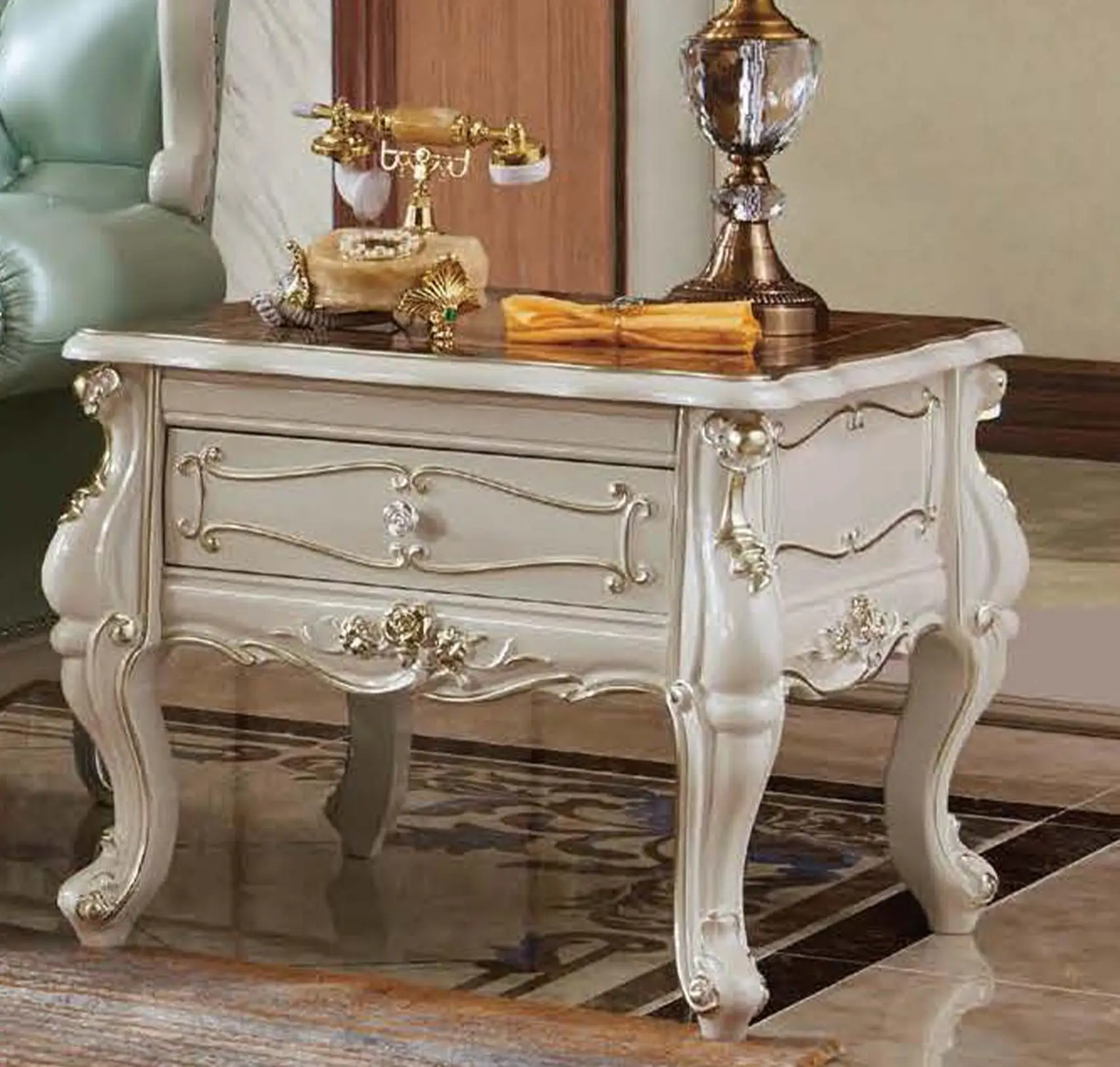 French luxury antique carved wooden 1 2 3 genuine leather couch cushion upholstered living room furniture sofa for hotel villa