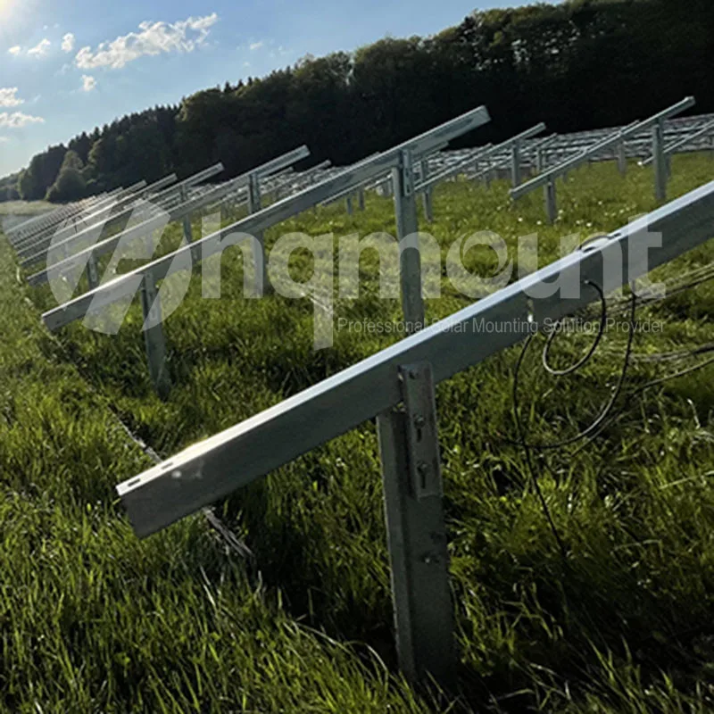 China Manufacturer Double Pole Solar Solution PV Ramming Pile Solar Mount Bracket Structure