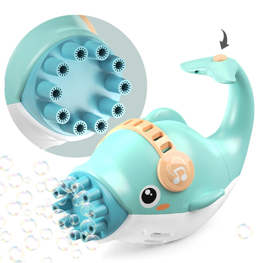 Automatic Bubble Machine for Kids, Dolphin Bubble Maker for Party Favors Outdoor Toys Summer Toys Pink Blue