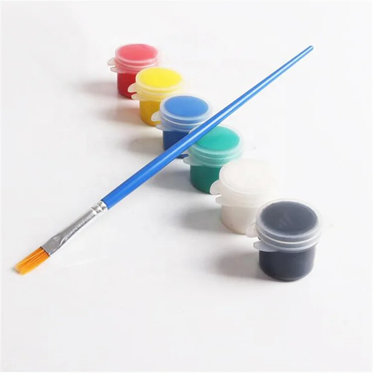 hot sale 6 strip non toxic acrylic color paint 3ml eco friendly paint pot strip