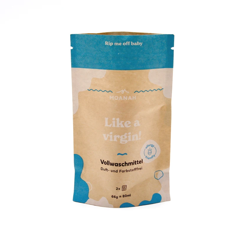 kraft paper doypack compostable ziplock pouch eco friendly biodegradable packaging bag