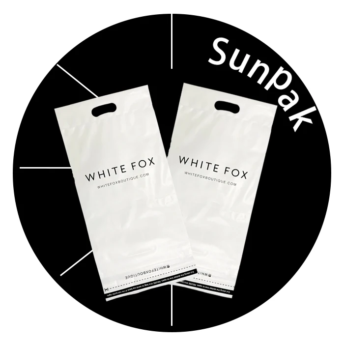 large poly-mailer handle mailing bags clothes white packaging clothing sunpak bio degradable mailing poly bags for mailing