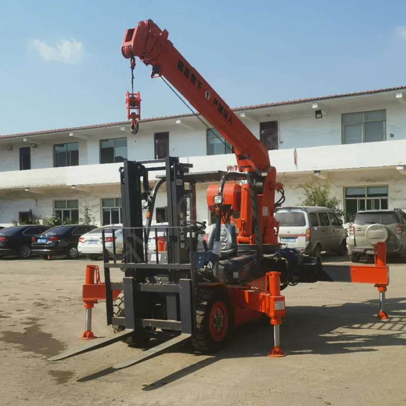 Mini construction used forklift truck crane