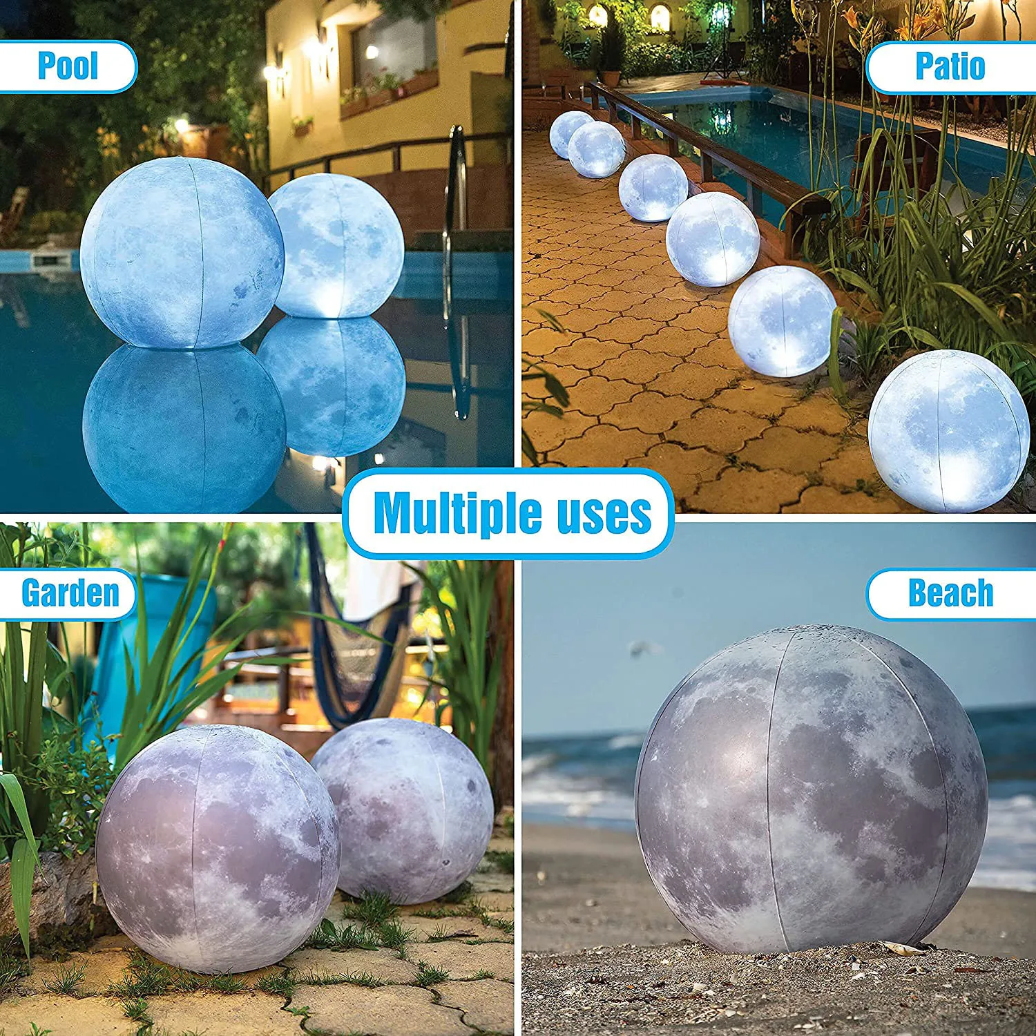 Nicro Солнечный бассейн подарки Hangable Ball Водонепроницаемый Поплавок полная луна открытый сад надувной фонарь плавающий