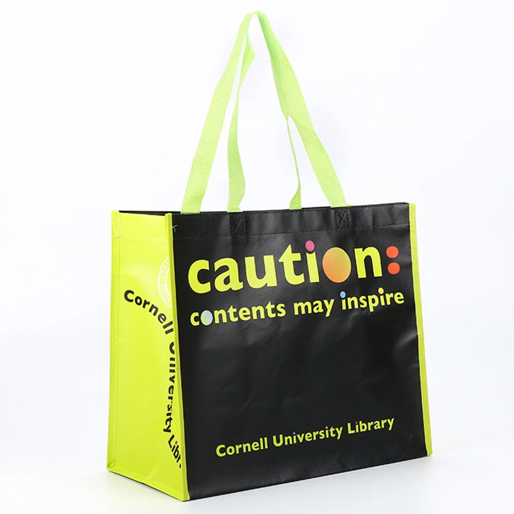 Custom Simple PP Non Woven Full Color Printing Laminated Shopping Advertisement Bag Promotional