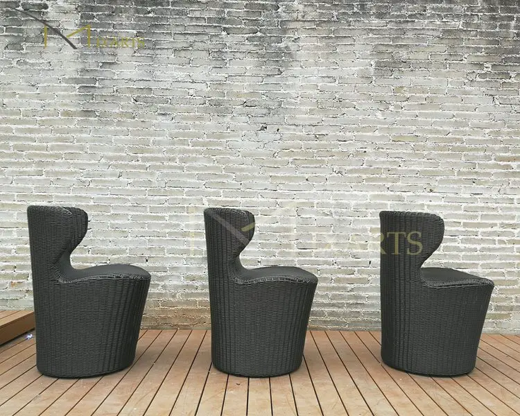 
Patio Restaurant Rattan Wicker Bamboo Armless Coffee Dining Chair 