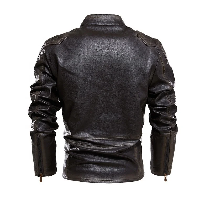 New Fashion Men black Lamb Leather Jacket Designer Outdoor Windproof Vintage Leather Jacket Streetwear Real Sheepskin Men jacket
