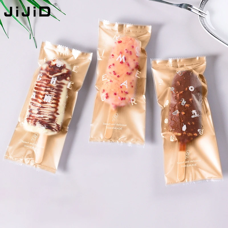 JiJiD Food Grade Jelly Ice Cream Popsicle Packaging Bags Customised Printed Packaging Heat Seal Flat Clear Plastic Bag
