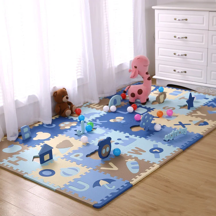 60cm wholesales non toxic health colorful eva foam puzzle mats playmet large baby kids play puzzle crawling mat