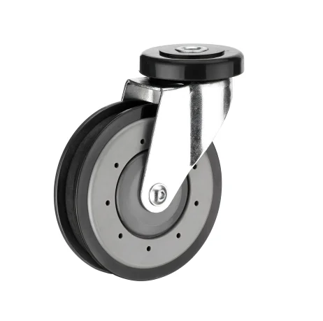 fixed pu escalator caster wheel with plastic thread cover TUV approved