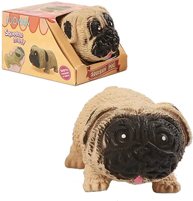 Squishy Fidget Sensory stress pug dog toys, Decompression squishies Squeeze anxiety relief chubby puppi