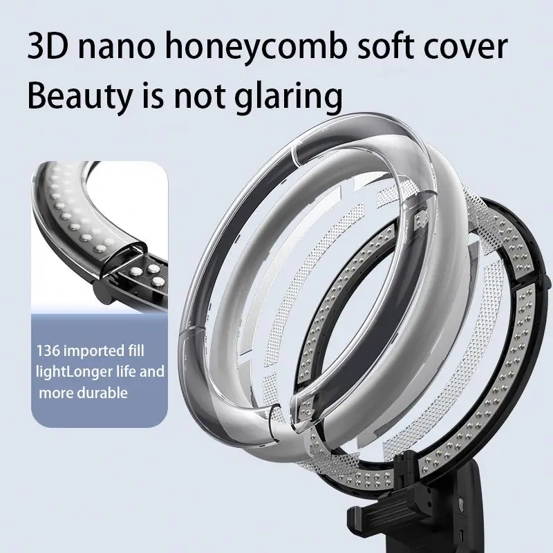 Tik tok video stand with professional audio lighting studio led photography desktop lamp ring light