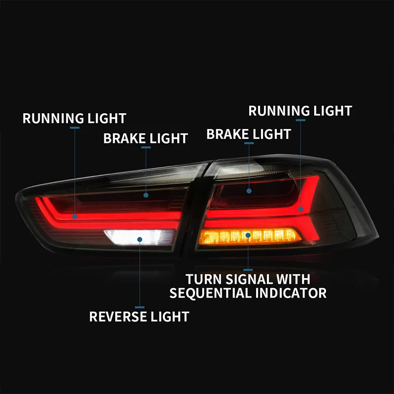 Двойной луч DRL для Lancer Devil Eyes Halo Фары и задние фонари 2008-2017 для Mitsubishi Lancer EVO X