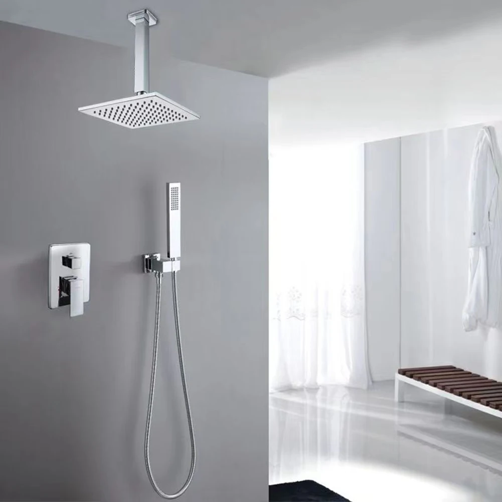 Factory Customized Bathroom Brass Ceiling hiding Wall Mounted Healthy Dual Function Concealed Shower Set