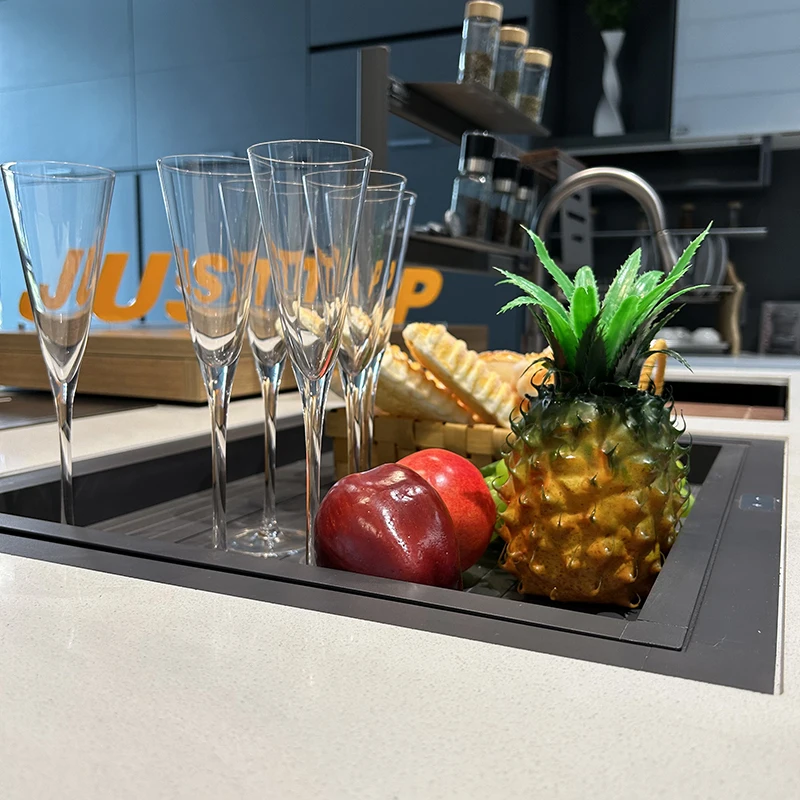 New kitchen Automatic cabinet voice control lifting wall cabinet electric lift pull basket