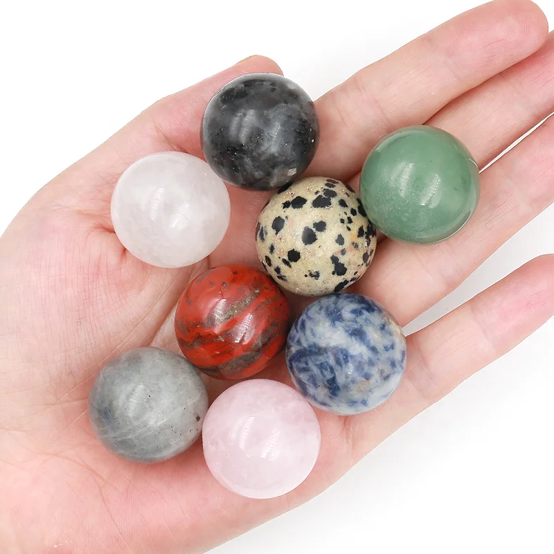 Wholesale Natural Healing Gemstone Stone 25mm Big Crystal Rose Quartz Sphere Crystal Ball Sphere Charms For  Decoration