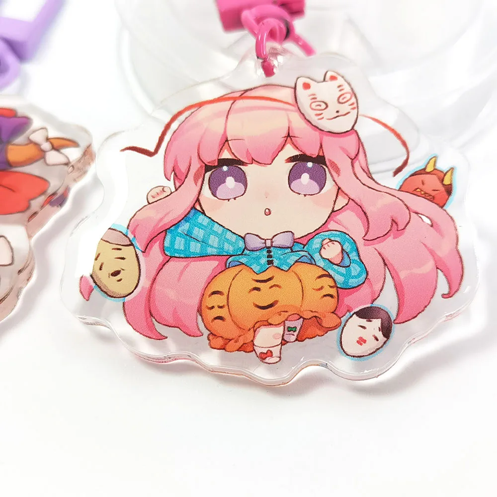 Wholesale Custom Printed Epoxy Resin Cartoon Acrylic Anime Charms Keychains for Women Girls Party Favor