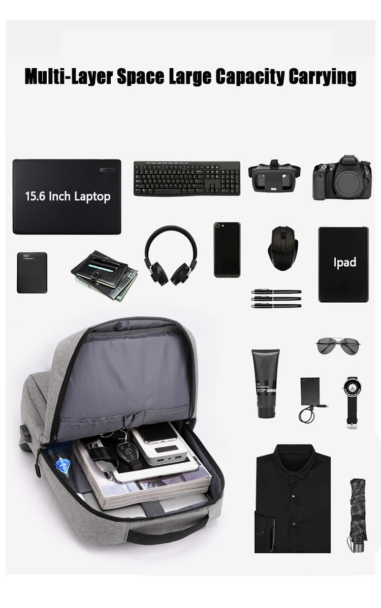 2023 Factory Wholesale Business Waterproof Laptop Bags Supplier School Travel Women Men Smart Backpack