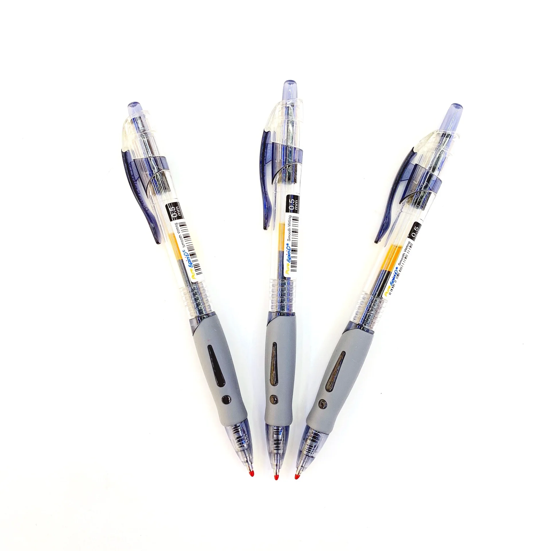 Black Blue Red Ink Plastic Shell Rubber Grip Push Gel Pen 0.5mm Smooth Fine Point For Student Office Custom Pen