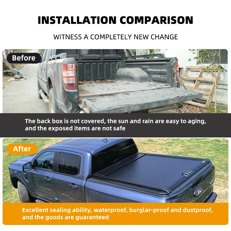 Scalable aluminum waterproof truck bed cover for Toyota Tundra Ford ranger isuzu dmax