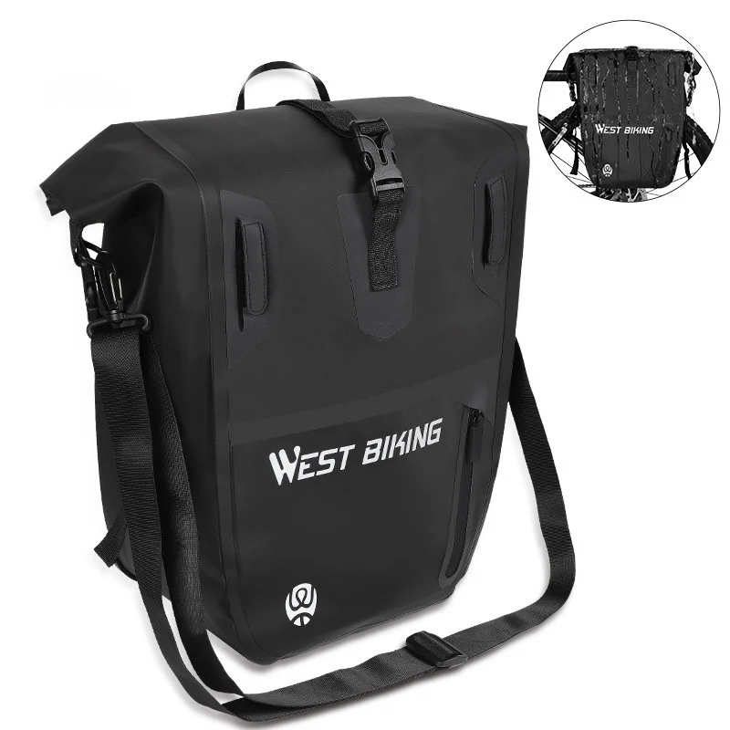 
New 25L Waterproof Bicycle Carrier Bags MTB Mountain Bike Reflective Rear Tail Seat Rack Trunk Luggage Pannier Cycling Equipment 