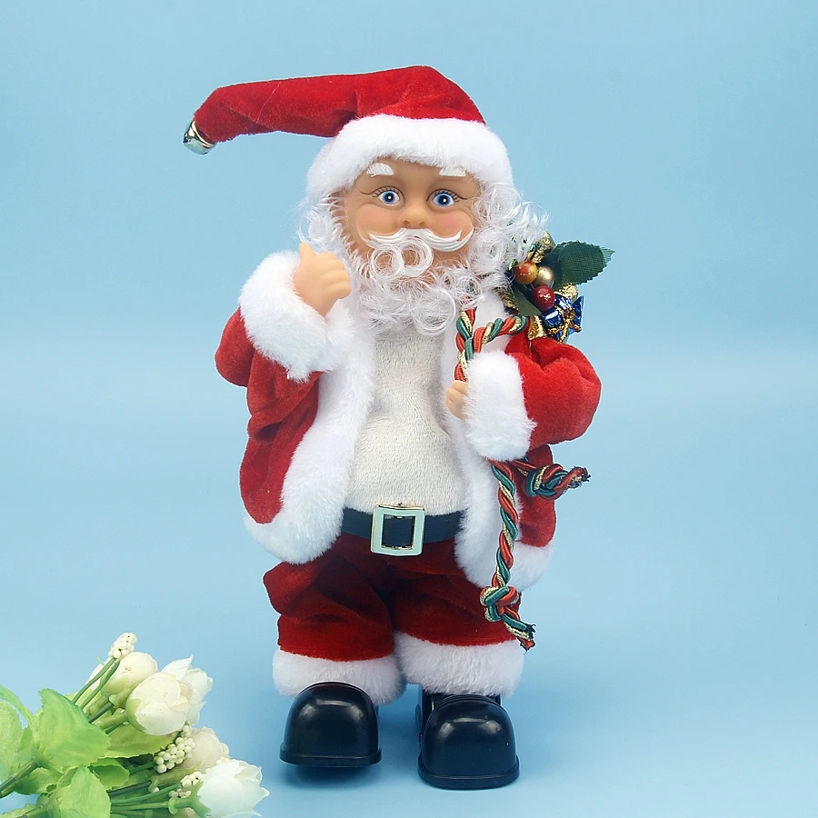 Наша фабрика продает детские электрические рождественские игрушки Санта-Клаус, подарки, праздничные плюшевые игрушки, украшения для пения и музыки