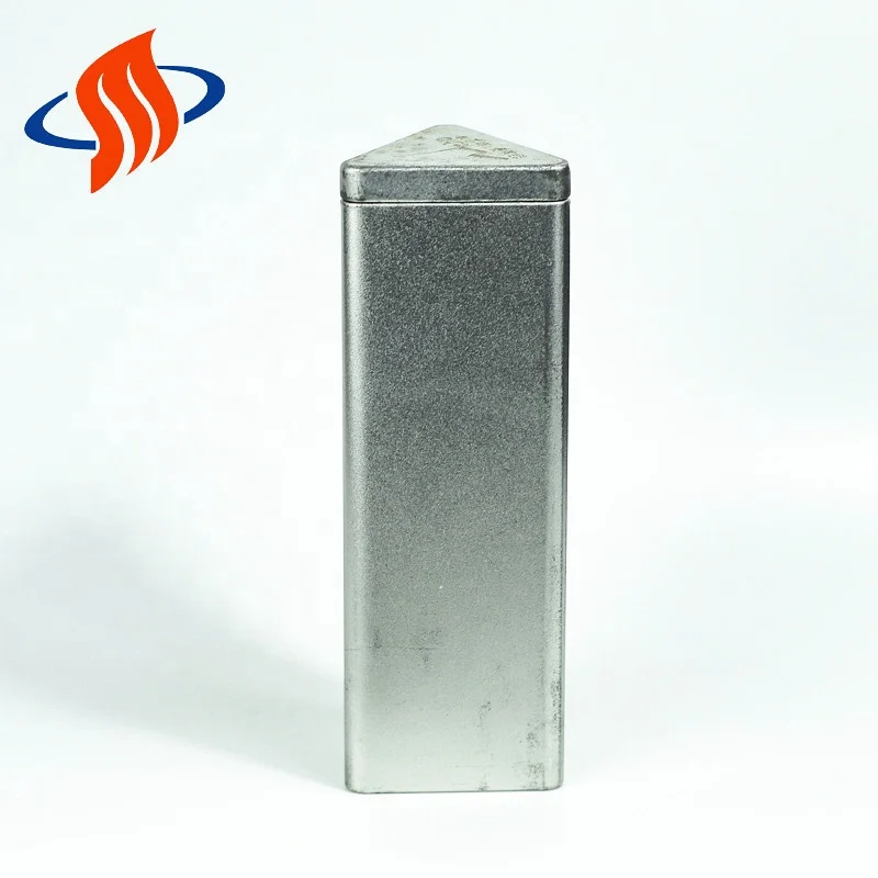 Play dough t2 loaf tins 30g custom luxury matcha tin silver big triangle triangular matcha tea tins cans for teas