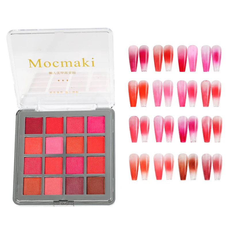 Factory OEM/ODM Custom Manicure Christmas Red Collection Gradient Nail Art Powder Ombre Nail Powder Set