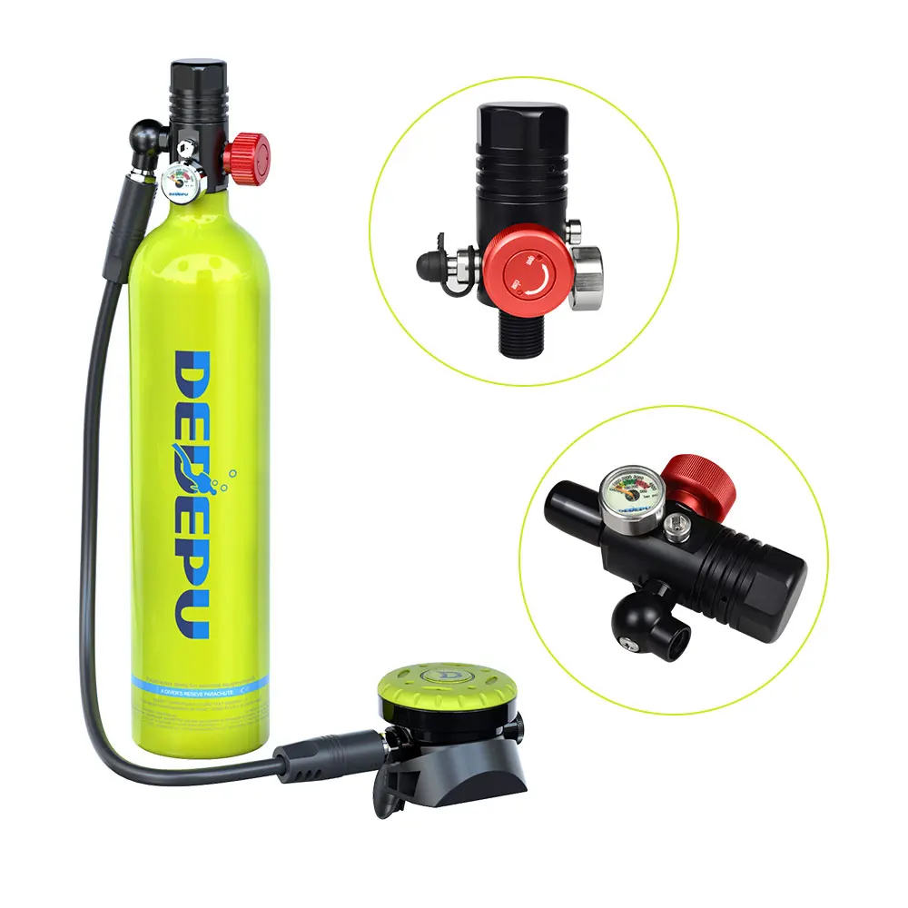 DEDEPU Scuba Suit Tank 1L Compressor Cylinder Mini Snorkel New 2021 Outdoor Entertainment Diving Equipment Set