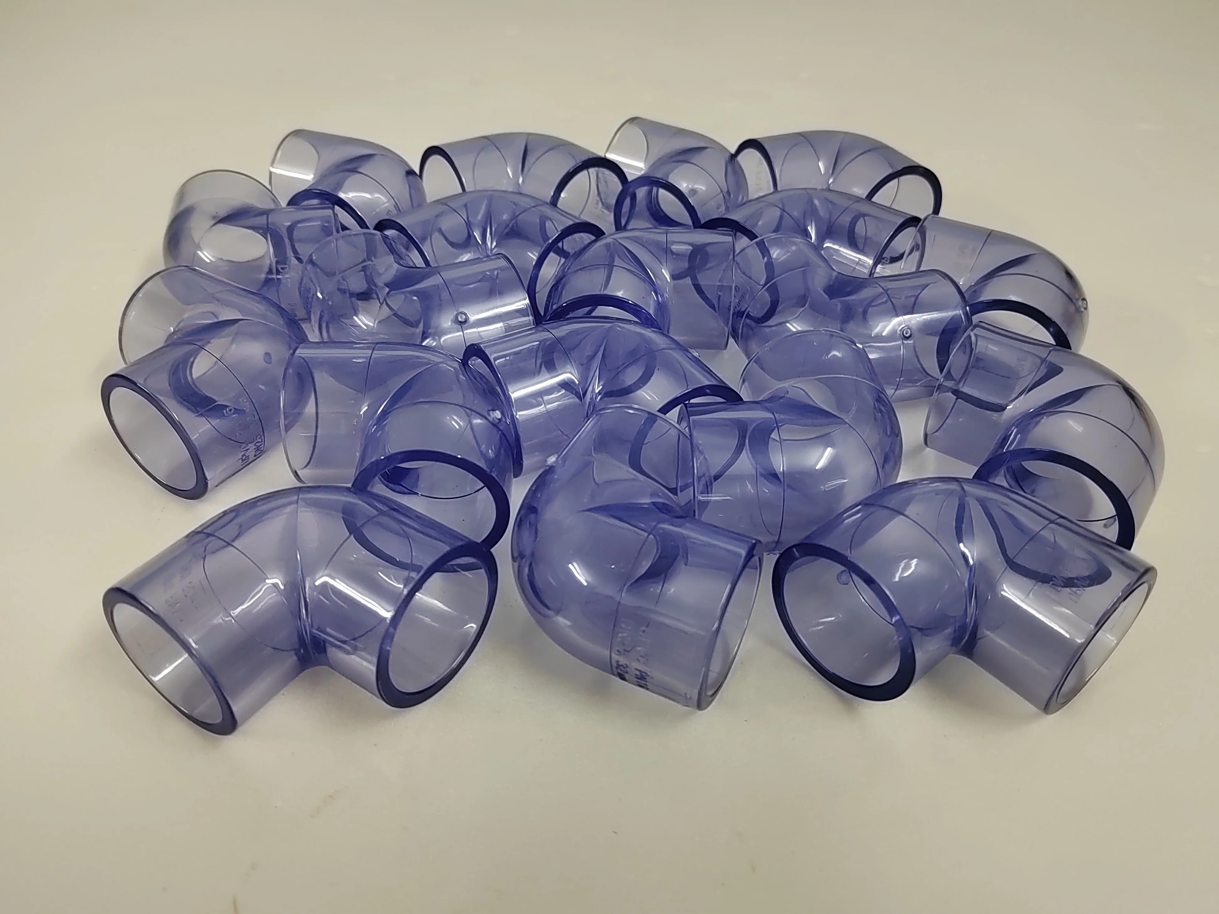 Transparent UPVC elbow de20-de225 for aquarium viewing