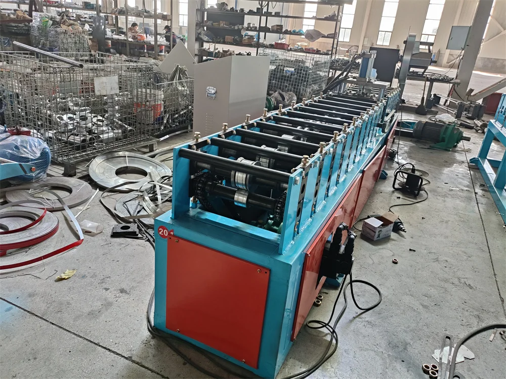 Aluminum Steel Door Frame Making Machine Full Automatic hinges punching Cutting and frame roll forming Producing Line