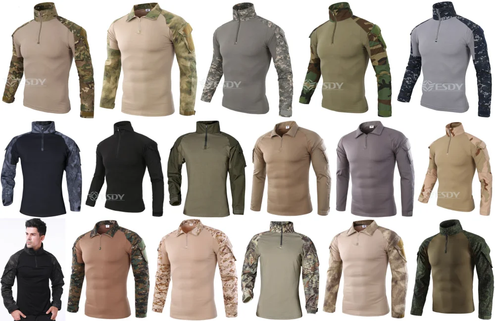 Khaki Outdoor Shirt Hunting Clothes Hiking Camping Tactical Shirt