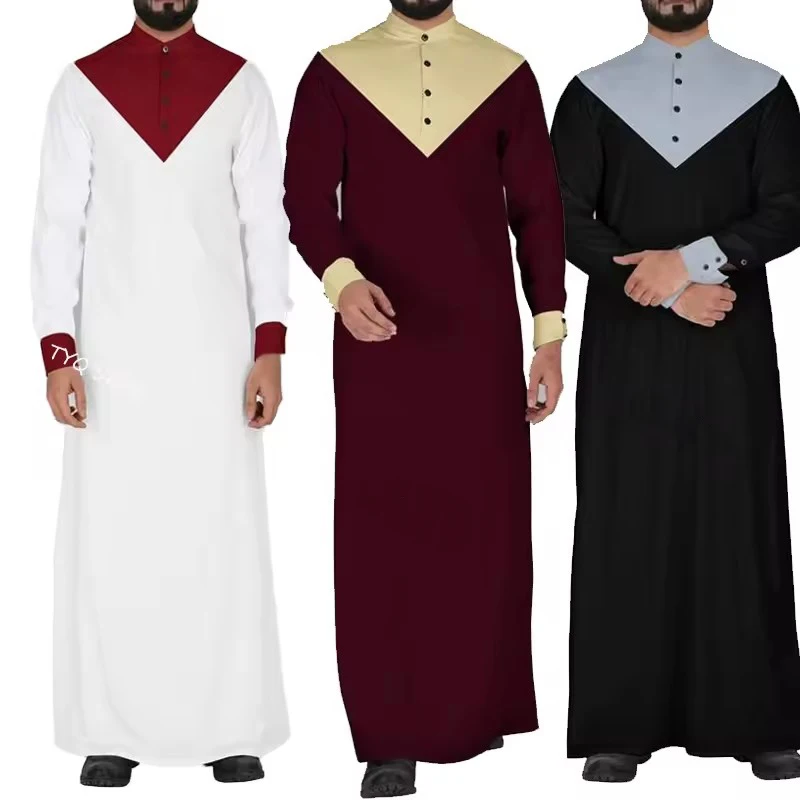 Maroon Color Custom Design Breathable Best Selling Islamic Clothing Men Thobe Muslim Arabic Thobe Wholesale Jubba For Male